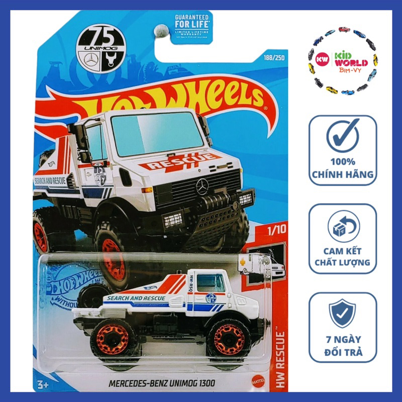 Xe mô hình Hot Wheels basic Bán tải Mercedes-Benz Unimog 1300 GTC54.