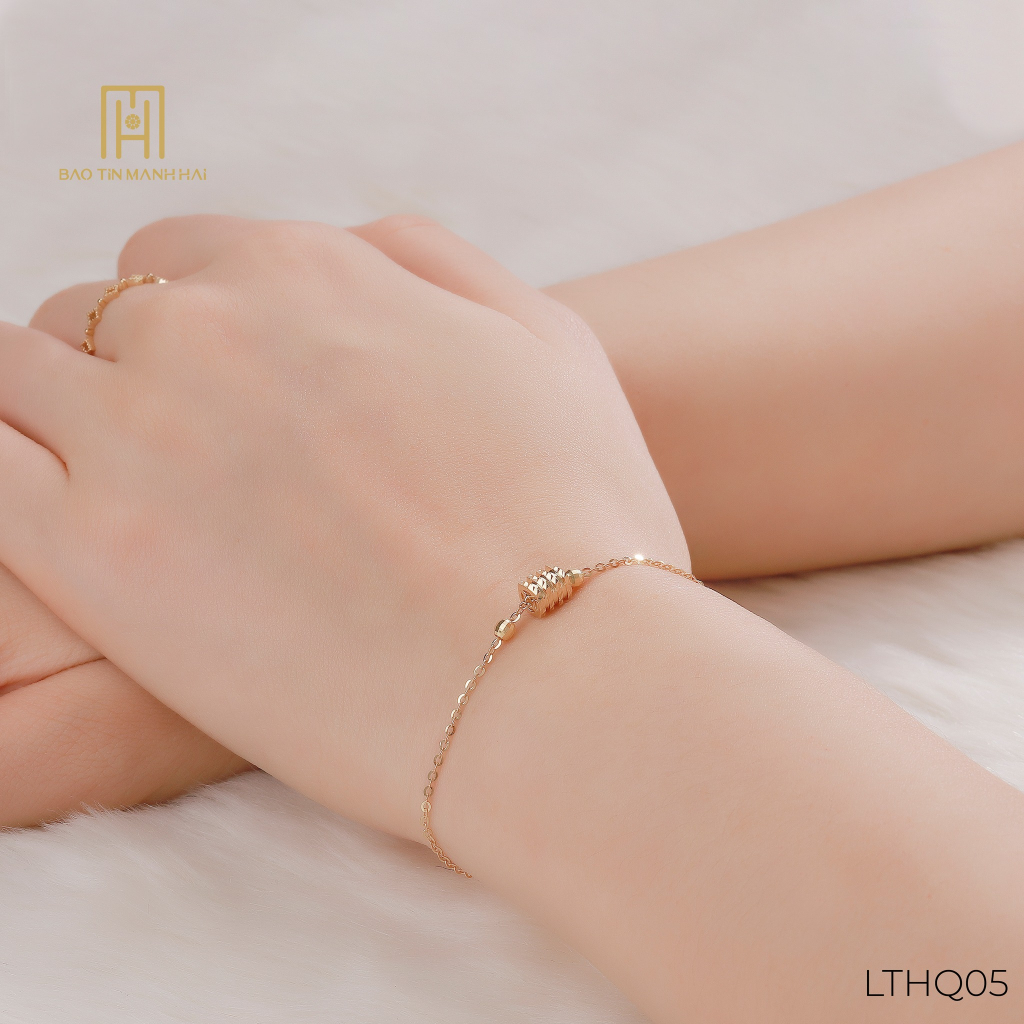 Lắc tay vàng 14K charm lu thống phong cách Hàn Quốc LTHQ05 Bảo Tín Mạnh Hải