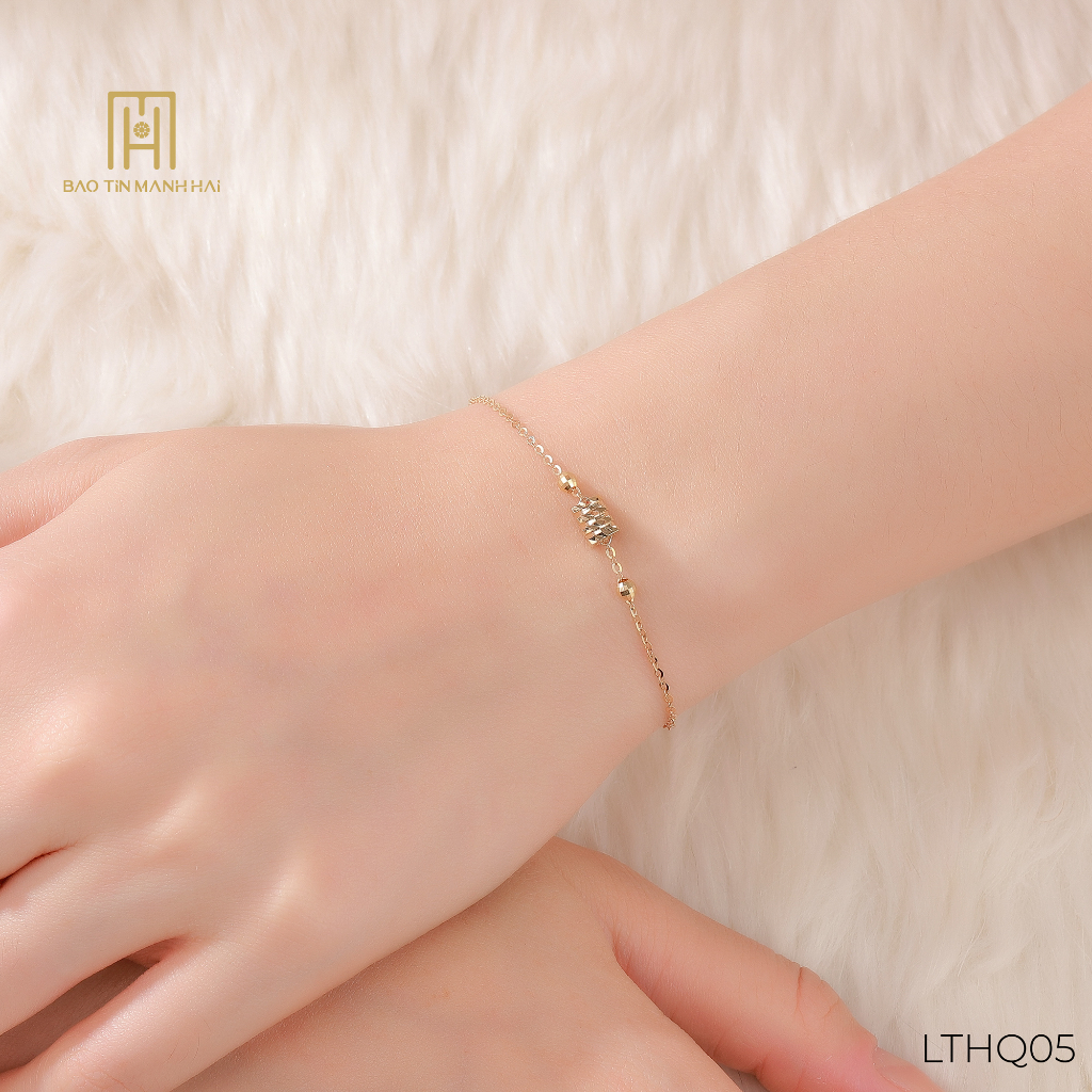 Lắc tay vàng 14K charm lu thống phong cách Hàn Quốc LTHQ05 Bảo Tín Mạnh Hải