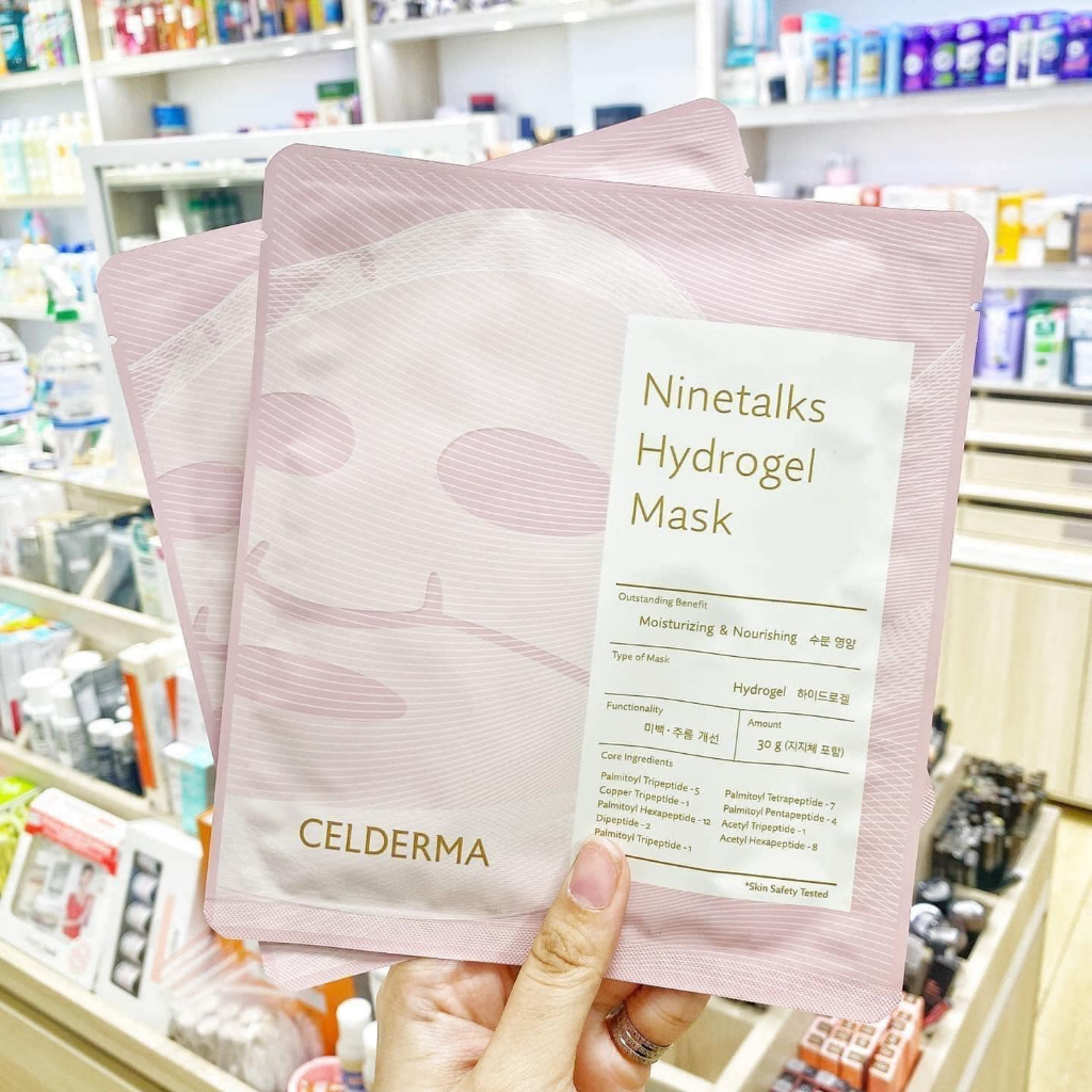 Mặt Nạ Thạch Sinh Học Cấp Ẩm, Đàn Hồi, Căng Bóng Da Celderma Ninetalks Hydrogel Mask