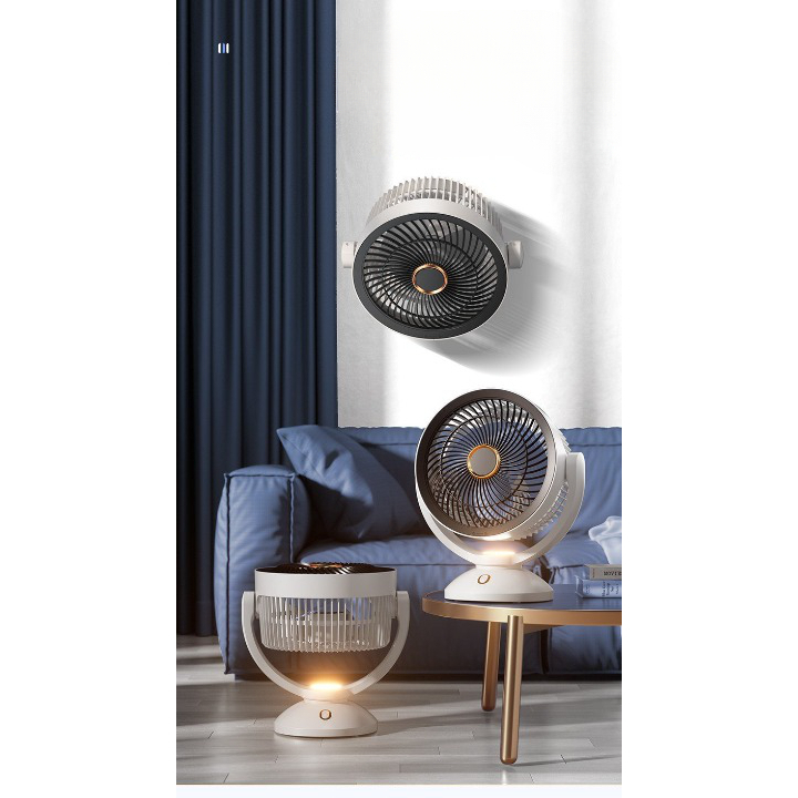 Quạt Tích Điện Mini, Quạt Treo Tường, Để Bàn Văn Phòng Tiện Lợi 4 Chế Độ Gió Bảo Hành Chính Hãng