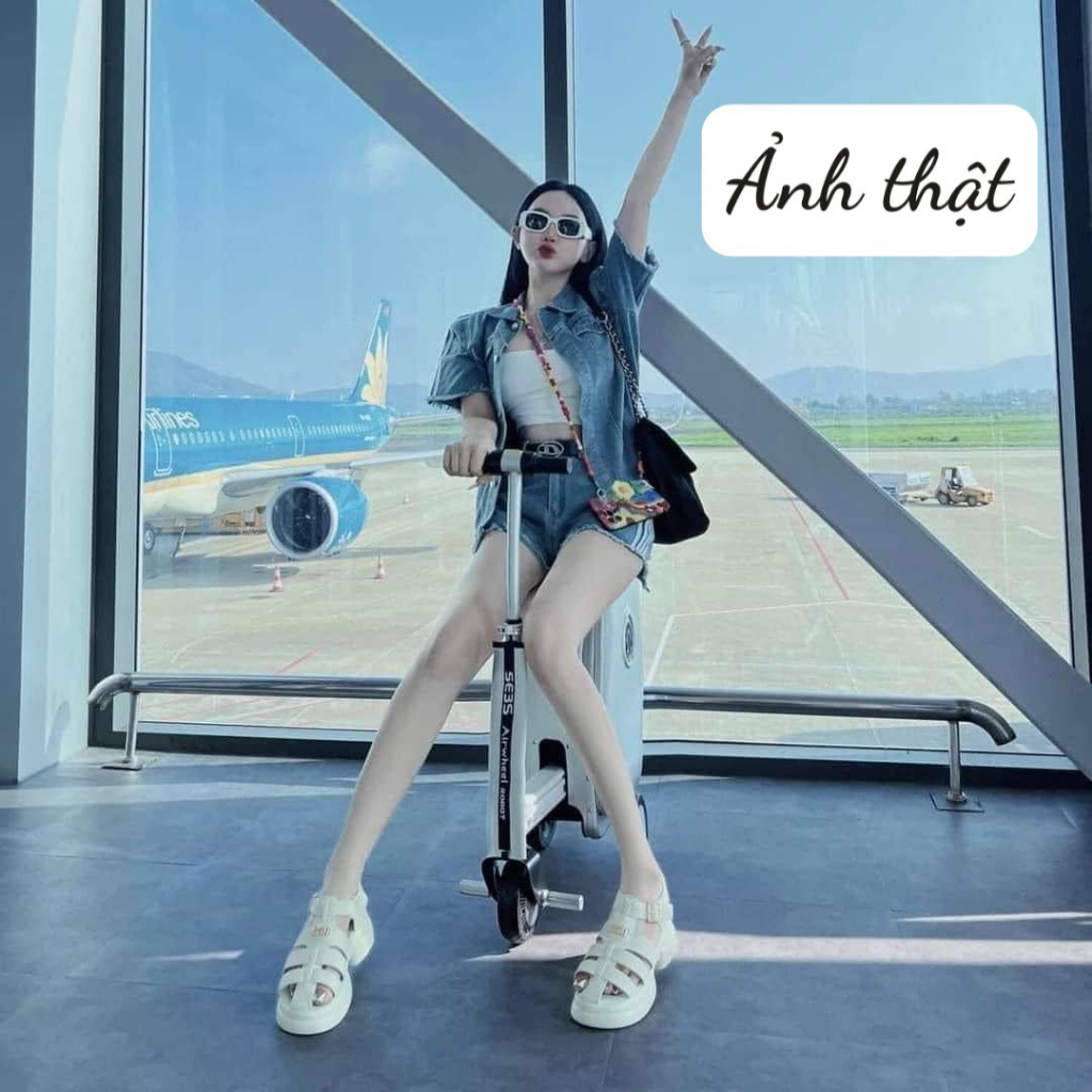 Giày Sandal Nữ hottrend 2023 khoá cài  Quảng Châu Cao Cấp Fullbox đế sandal 5 phân siêu êm chân TC091