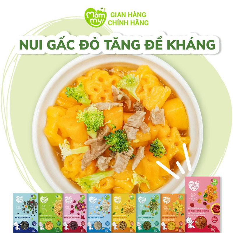 Nui mì rau củ Mămmy hữu cơ cho bé tập ăn dặm từ 6 tháng tuổi (hộp 100gr)