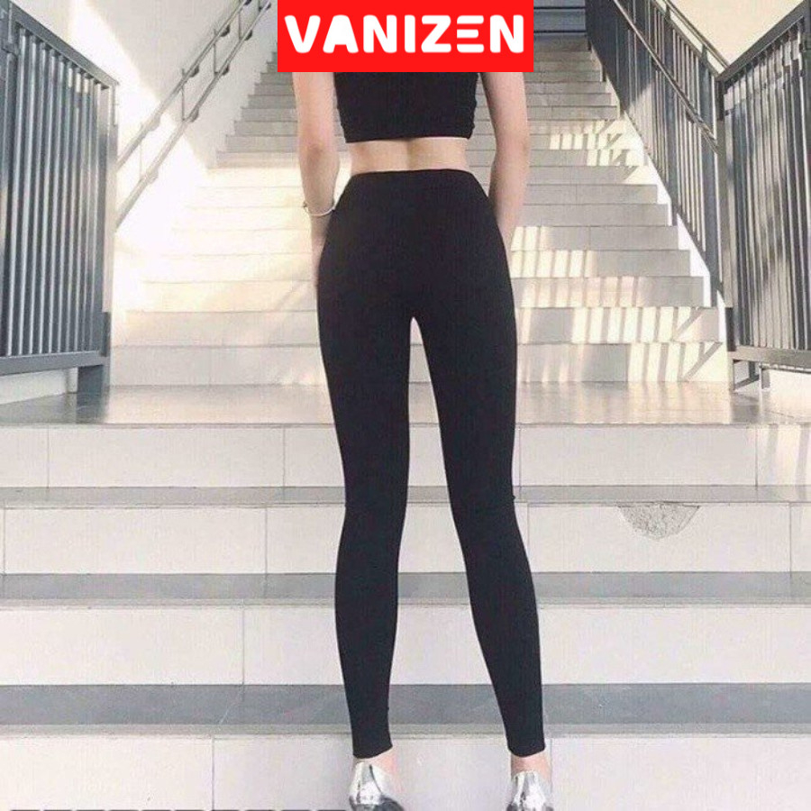 Quần legging nữ nâng mông Vanizen cạp cao chất cotton co giãn cao cấp