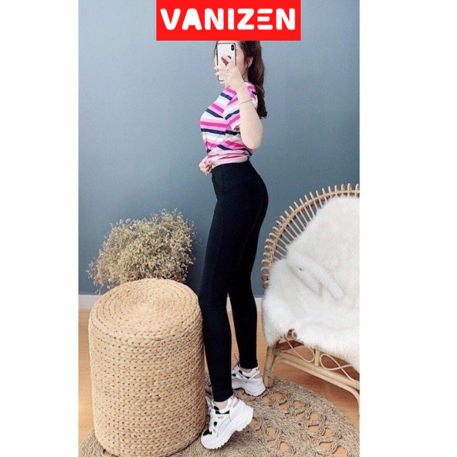 Quần legging nữ nâng mông Vanizen cạp cao chất cotton co giãn cao cấp