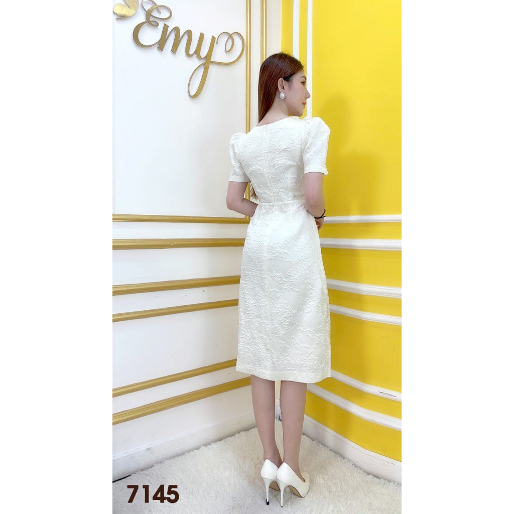 Đầm EMY EM7145 Xoè Gấm Vân