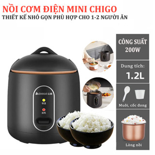Nồi cơm điện Chigo mini 1,2L lòng nồi chống dính, nấu hầm súp đa năng nhỏ gọn thích hợp cho 2 người