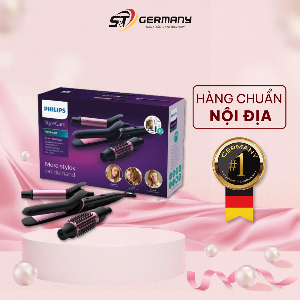 Máy uốn tóc, lược điện chải tóc, máy duỗi tóc cao cấp chính hãng Philips nội địa Đức BHH822/00 và BHH811/00 GSTBeauty
