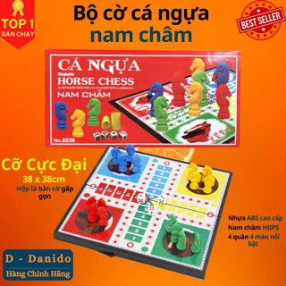 Cờ cá ngựa nam châm cho bé D Danido kích thước lớn 38 x 38cm có vỏ hộp màu đỏ cao cấp