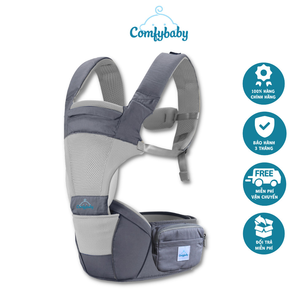 Địu ngồi cho bé cao cấp siêu mềm 4 tư thế công nghệ Air Mesh thoáng khí - Comfybaby CF818 địu ngồi chữ M