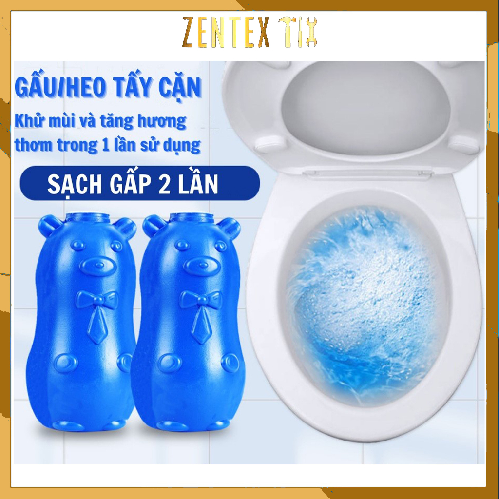 Lọ thả bồn cầu hình con heo/gấu tẩy rửa vết bẩn khử mùi hiệu quả nhà vệ sinh
