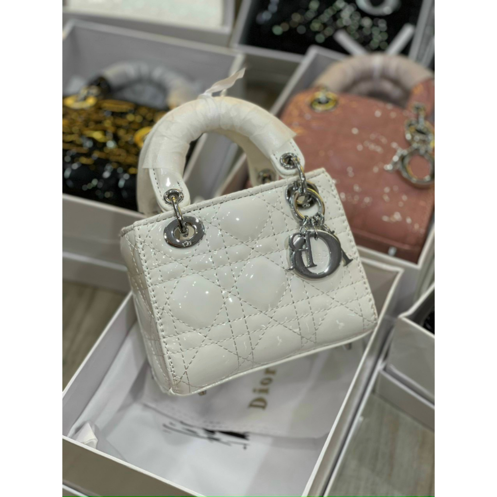 Túi xách DIO.R da lì fullbox kèm dây đeo chéo size 14 size 17 hàng loại 1