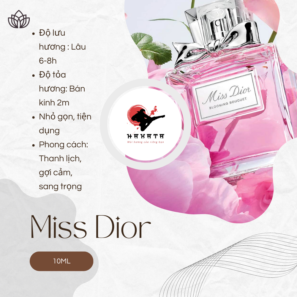 Nước hoa chiết Miss Dior Nước hoa nữ dịu dàng trang nhã- chiết 10ml ,Hakata Official