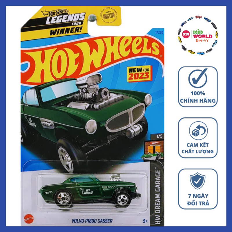Xe mô hình Hot Wheels basic Volvo P1800 Gasser HKG27.