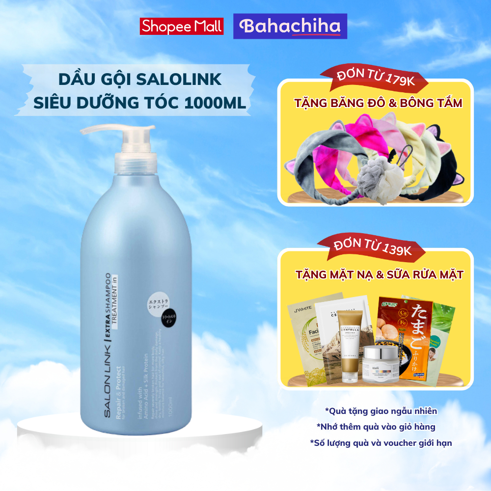 Dầu gội Salonlink Extra Treatment 1000ml siêu dưỡng dùng cho tóc uốn, nhuộm - bahachiha