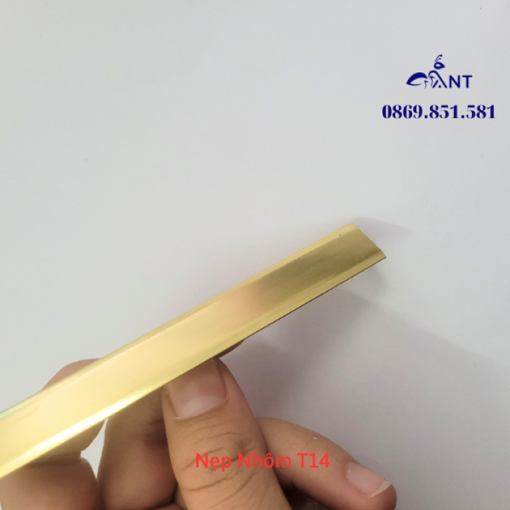 Nẹp nhôm T14,nẹp sàn gỗ,nẹp PVC,nẹp nhôm chữ T trang Trí,thanh dài 2m7 dày 1li dễ thi công