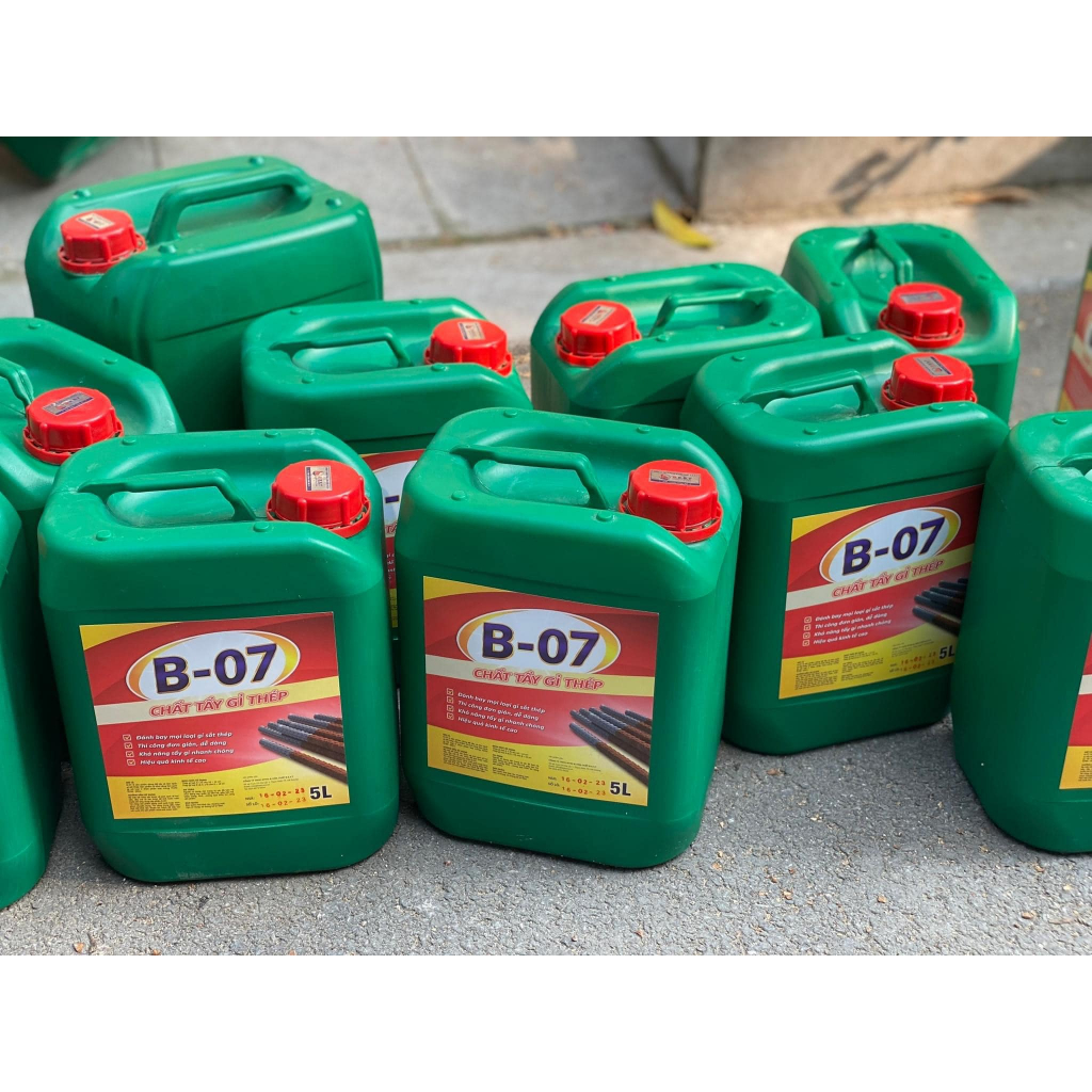 Hũ chiết, Dung dịch tẩy rỉ sét Thép, Tẩy rỉ kim loại, Sắt sạch gỉ B-07 can 10 lít