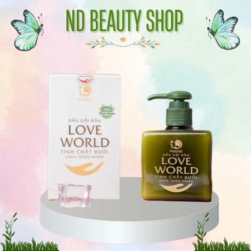 Dầu Gội Đầu Tinh Chất Bưởi - Love World giúp tóc suôn mượt, không gàu, giảm gãy rụng tóc, kích thích mọc tóc