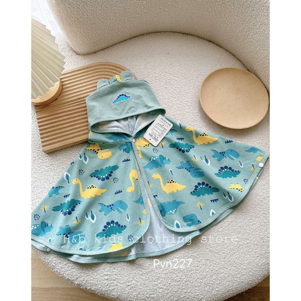 Áo chống nắng cho bé trai bé gái , áo choàng nắng cotton dày dặn họa tiết đáng yêu cho bé