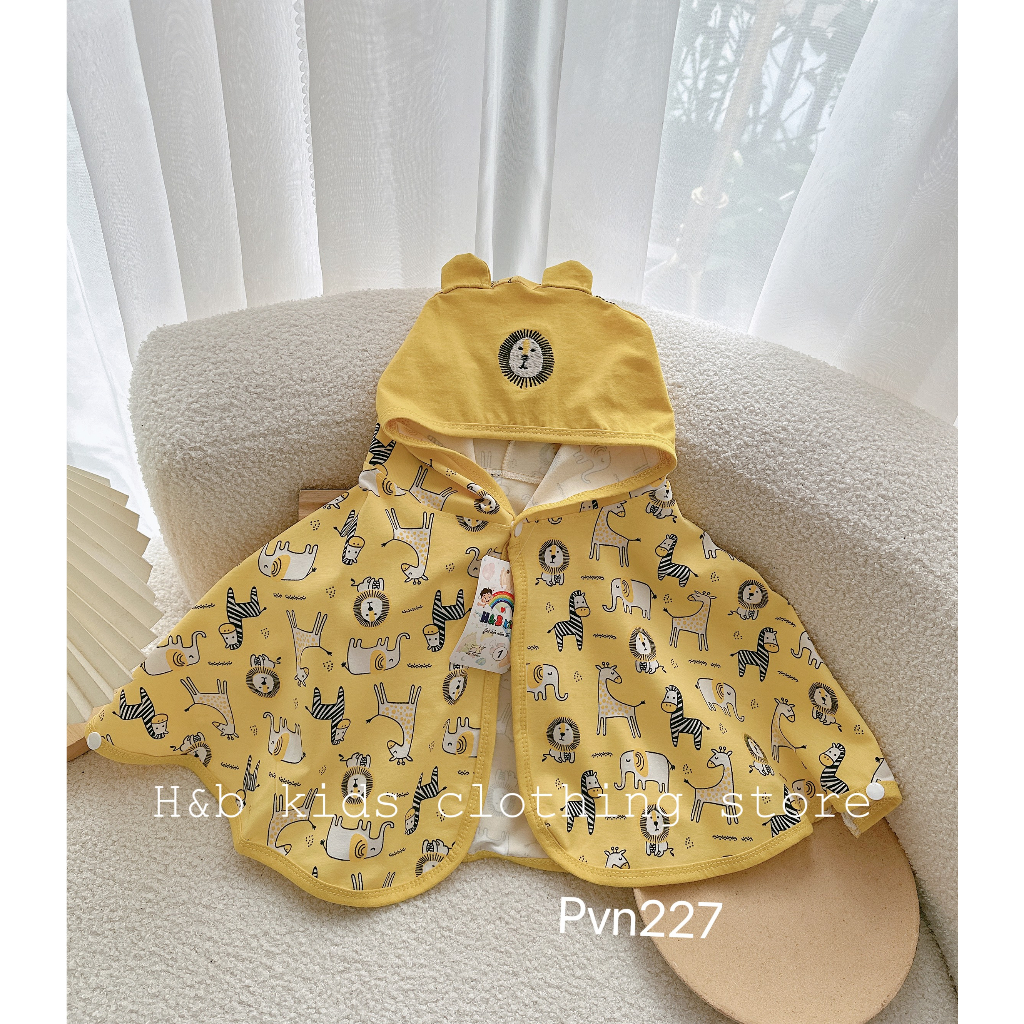 Áo chống nắng cho bé trai bé gái , áo choàng nắng cotton dày dặn họa tiết đáng yêu cho bé