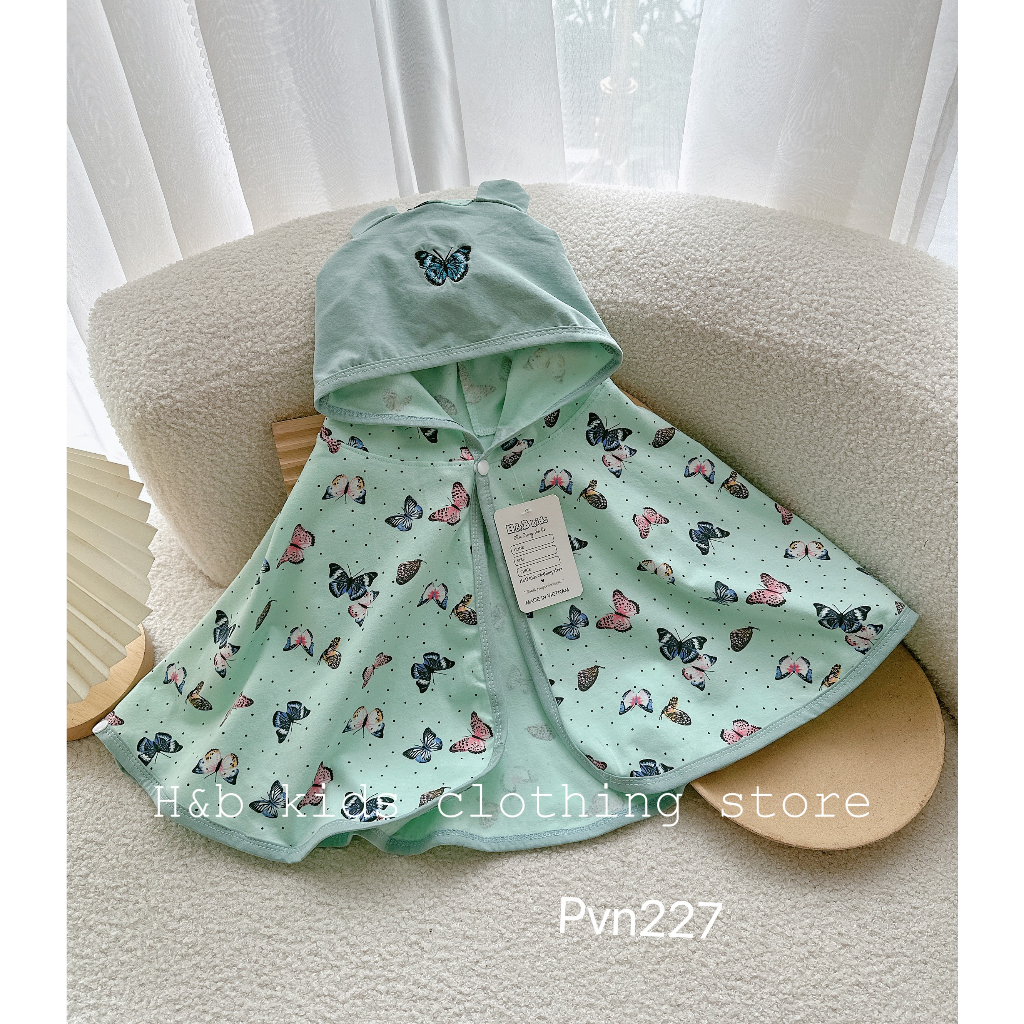 Áo chống nắng cho bé trai bé gái , áo choàng nắng cotton dày dặn họa tiết đáng yêu cho bé