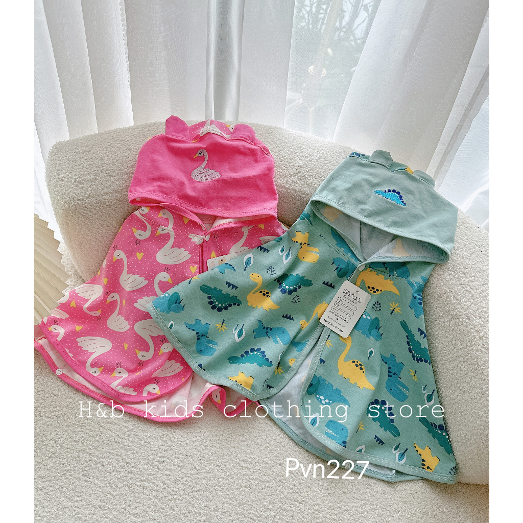 Áo chống nắng cho bé trai bé gái , áo choàng nắng cotton dày dặn họa tiết đáng yêu cho bé