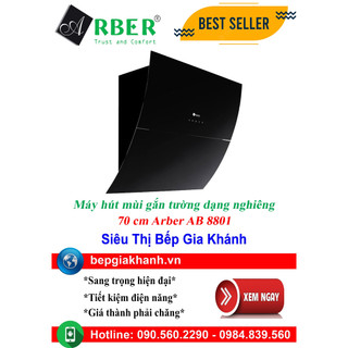 Máy hút mùi dạng kính vát 70cm arber ab 8801
