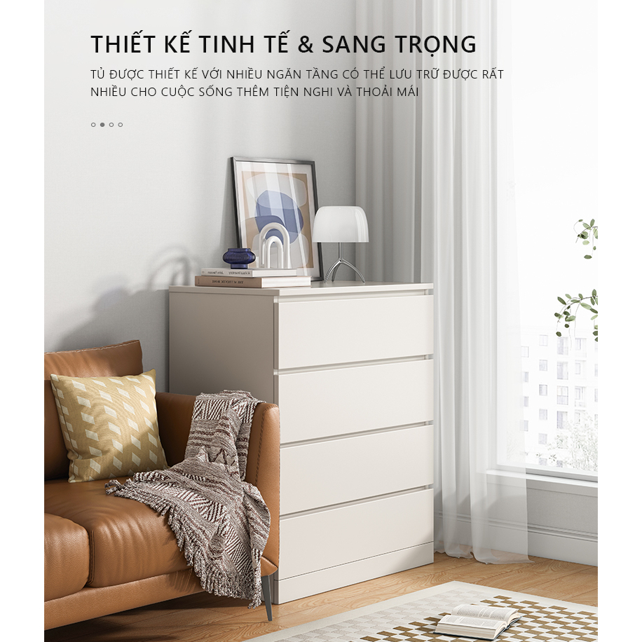 Tủ đa năng 3 4 5 ngăn kéo để đồ decor phong cách minimalism gỗ mdf phủ melamin chống xước Luzi - Zp284
