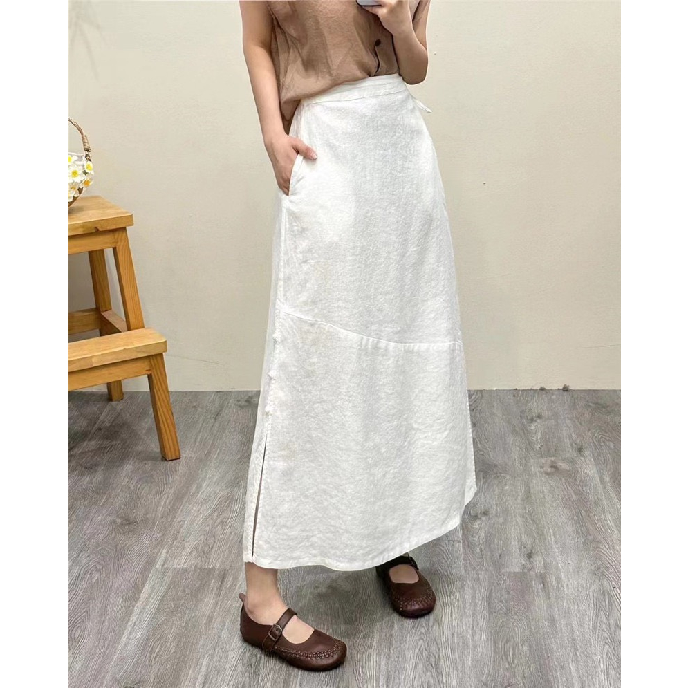 Chân Váy Form A - Chất Linen mát ,cạp cao tôn dáng-TCS- Mã 19