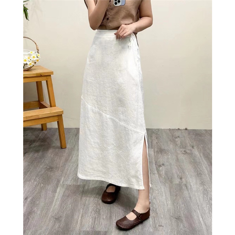 Chân Váy Form A - Chất Linen mát ,cạp cao tôn dáng-TCS- Mã 19