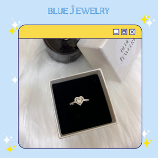 Nhẫn nữ bạc 999 blue jewelry mặt trái tim