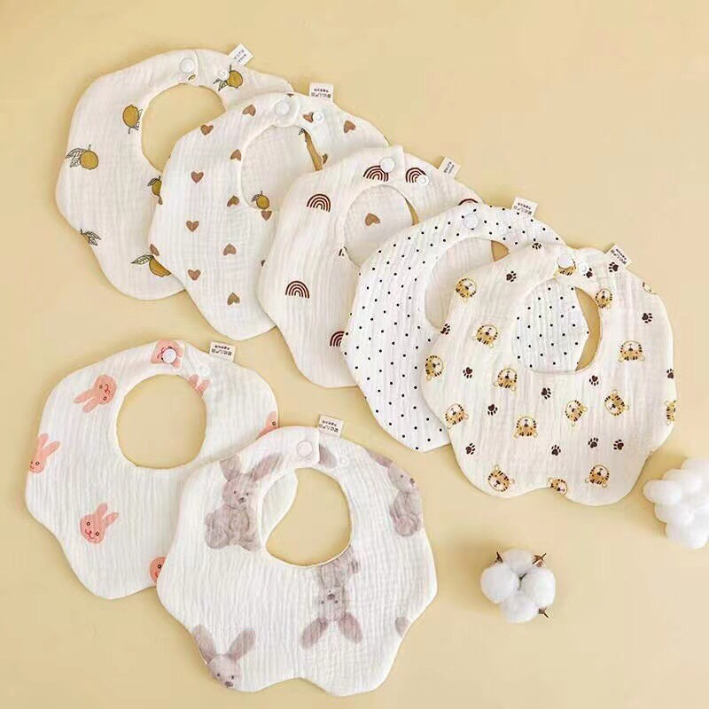 Yếm xô muslin organic sợi tre 6 lớp cho bé yếm xoay 360 độ yếm ăn dặm yếm dãi cho bé