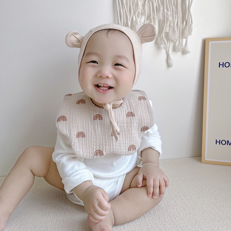 Yếm xô muslin organic sợi tre 6 lớp cho bé yếm xoay 360 độ yếm ăn dặm yếm dãi cho bé