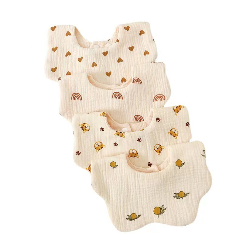 Yếm xô muslin organic sợi tre 6 lớp cho bé yếm xoay 360 độ yếm ăn dặm yếm dãi cho bé