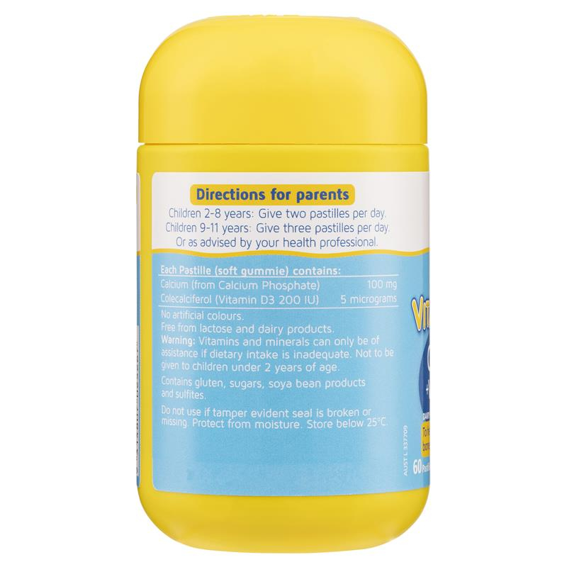 Kẹo Kids smart Vita gummies Nature's way bổ sung canxi và vitamin D 60 viên của Úc