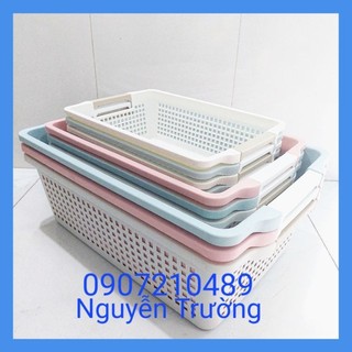 Rổ chữ nhật - Rổ đựng đồ đa năng nhựa Việt Nhật kiểu dáng Hàn Quốc