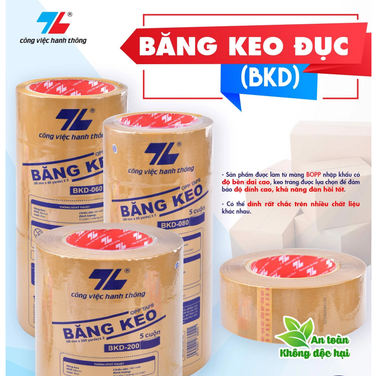 Băng keo /Băng dính đục Thiên Long - Chống thấm chuyên dụng - nhiều kích thước - 1 cuộn