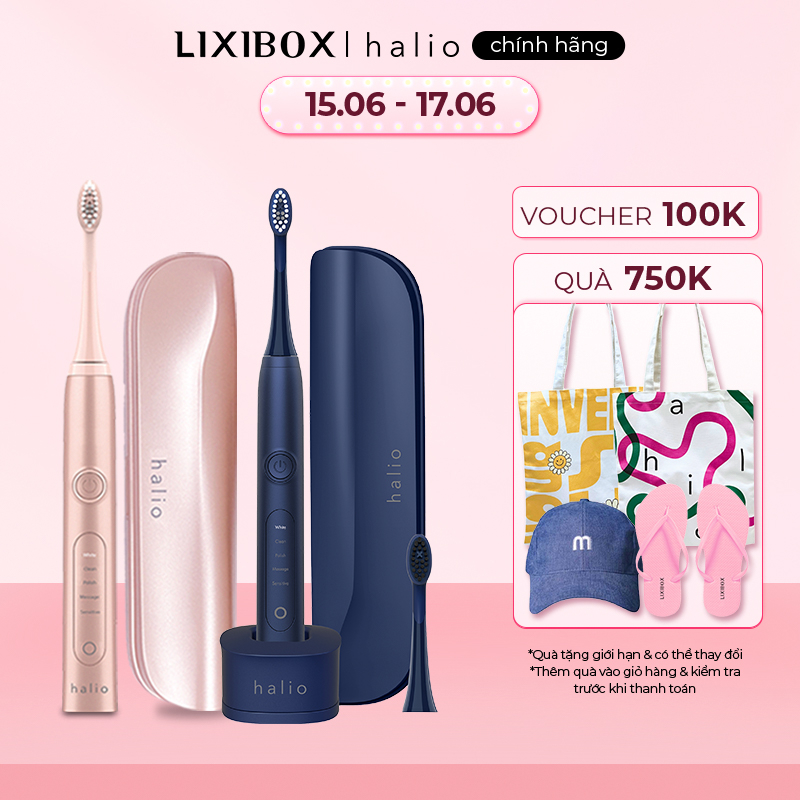 Combo Bàn Chải Điện Halio Sonic Whitening Electric (Rose & Midnight)