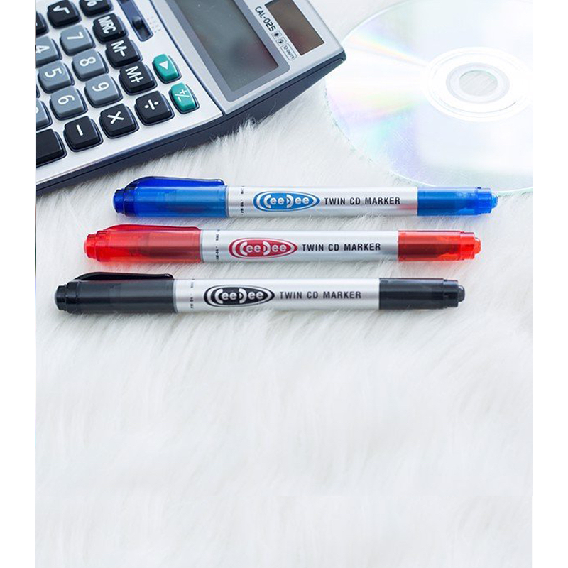 ✒️ Bút Lông Dầu 2 Đầu Thiên Long PM-04 màu xanh - đỏ - đen độ dính cao, lâu phai