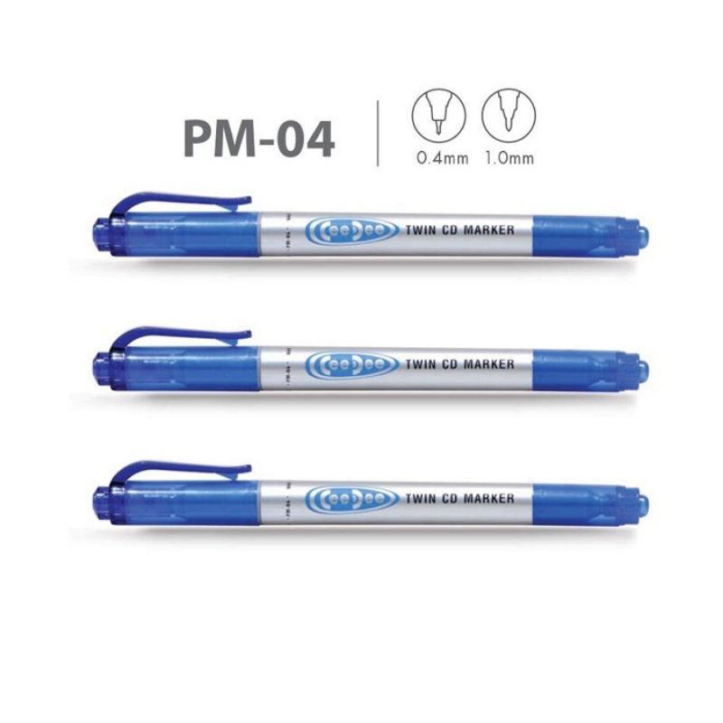 ✒️ Bút Lông Dầu 2 Đầu Thiên Long PM-04 màu xanh - đỏ - đen độ dính cao, lâu phai