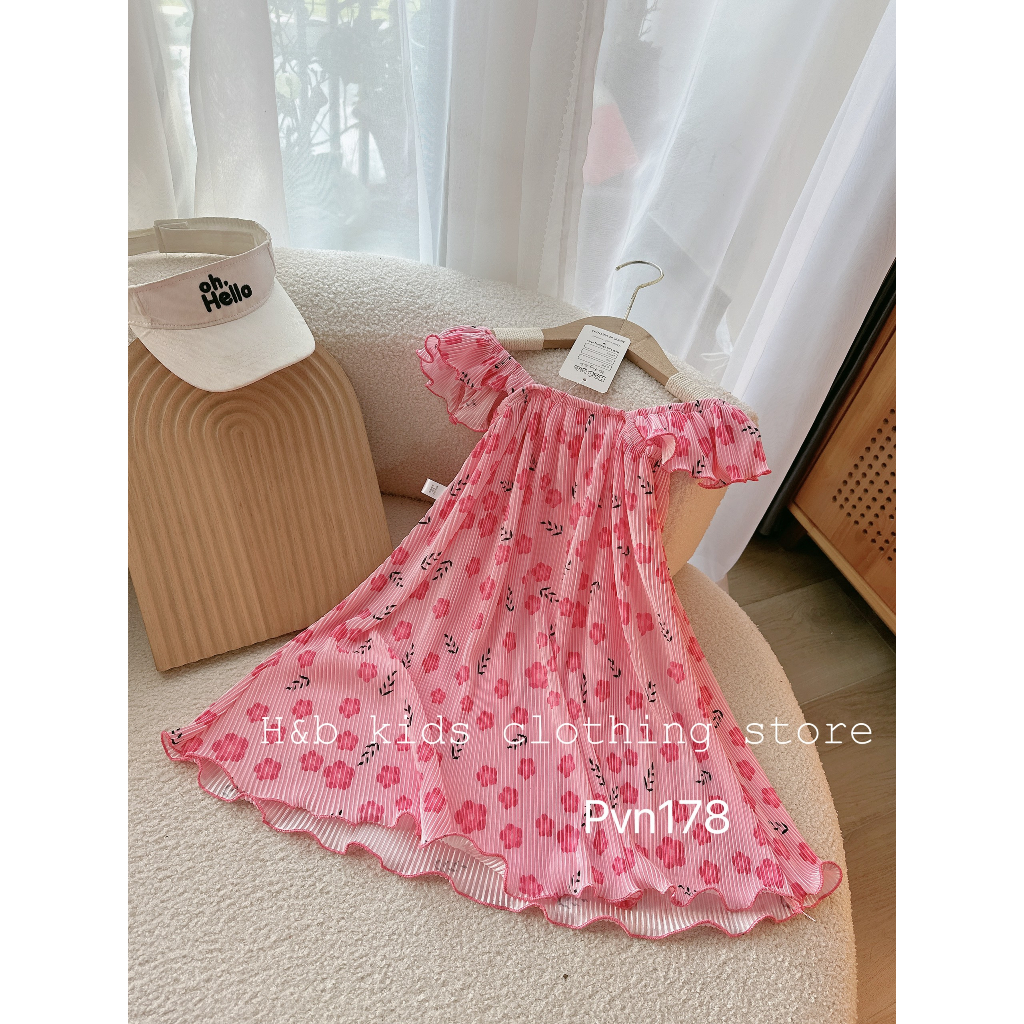 Váy cho bé gái , Váy cánh tiên dập ly đáng yêu cho bé gái diện hè