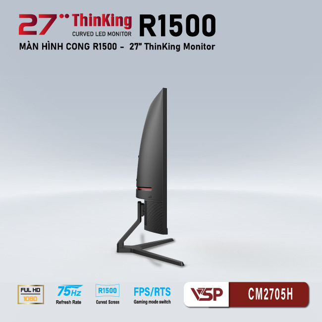 Màn Hình Cong VSP CM2705H 27"/ FHD/ 75Hz/ HDMI/ VGA/ Loa
