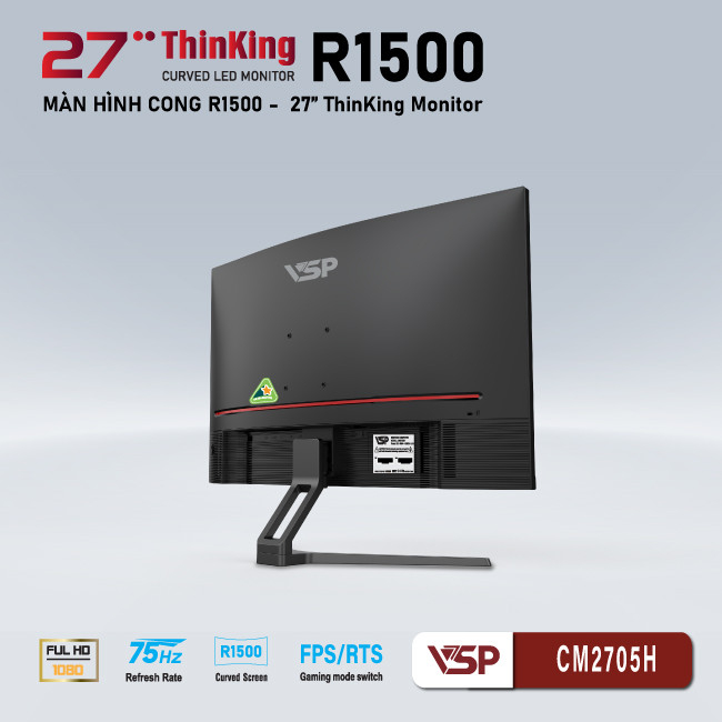 Màn Hình Cong VSP CM2705H 27"/ FHD/ 75Hz/ HDMI/ VGA/ Loa