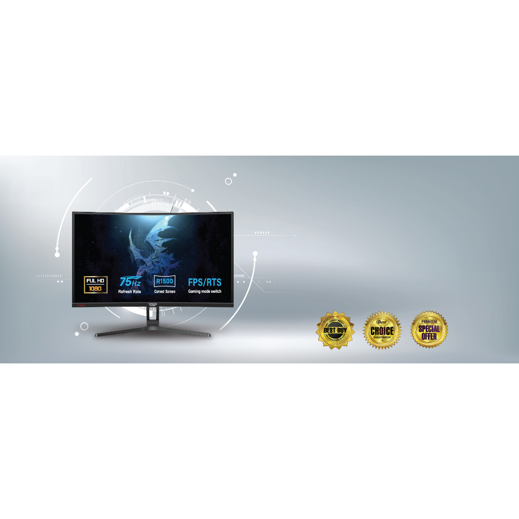 Màn Hình Cong VSP CM2705H 27"/ FHD/ 75Hz/ HDMI/ VGA/ Loa