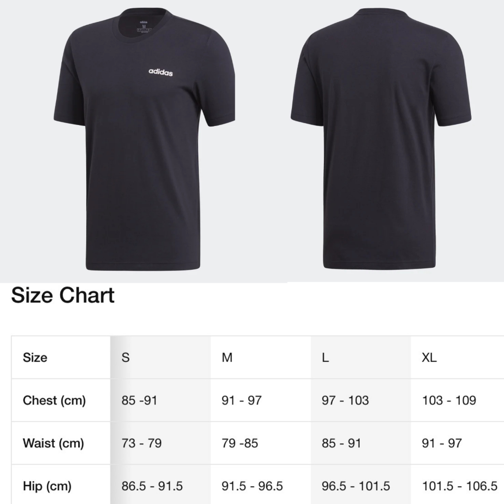 Áo thun thể thao tập luyện ADIDAS ESSENTIALS PLAIN TEE BLACK 100% cotton DU0367