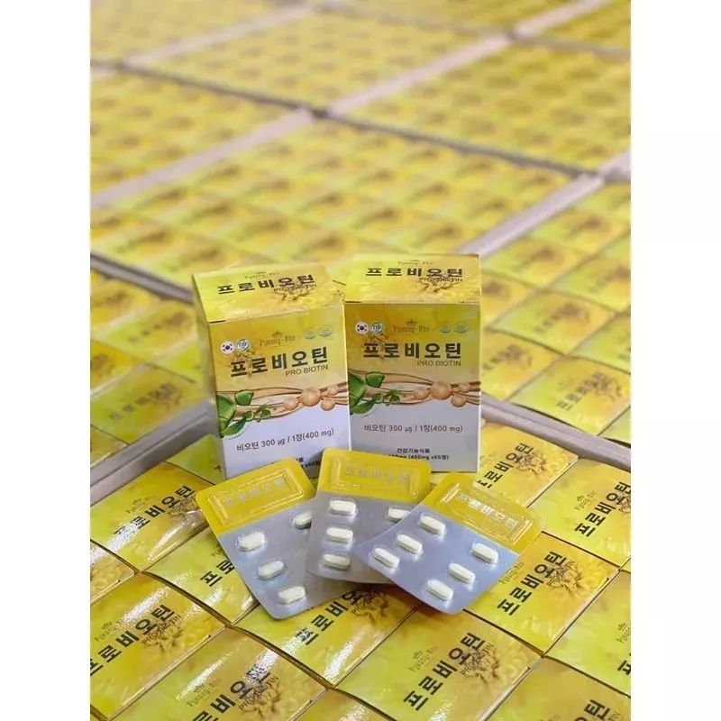 Viên uống mọc tóc PRO BIOTIN PYEONG AHN Hàn Quốc hộp 60 viên nang tóc khỏe giảm gãy dụng