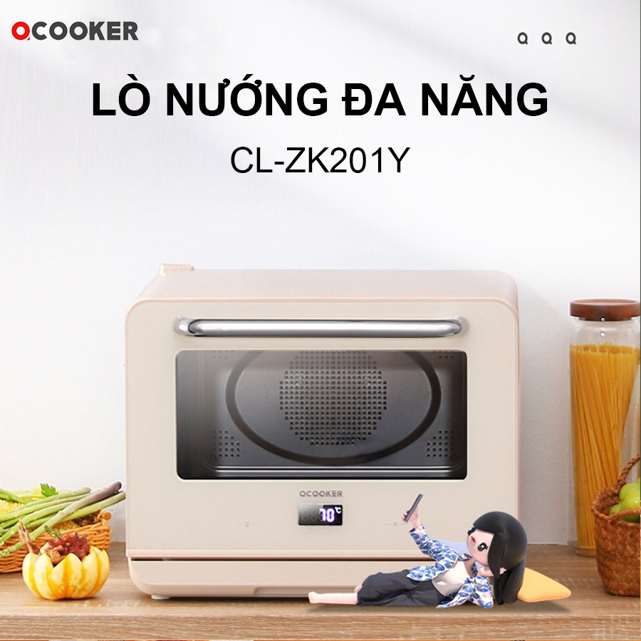 Lò nướng hơi nước Xiaomi Qcooker CR-ZK201Y dung tích 20L với menu 20 món, nướng, hấp, lên men, rã đông, tiệt trùng...