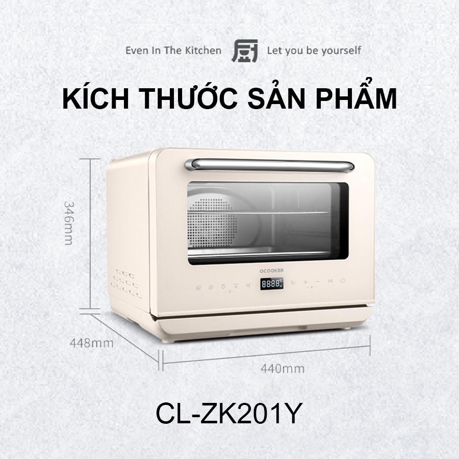 Lò nướng hơi nước Xiaomi Qcooker CR-ZK201Y dung tích 20L với menu 20 món, nướng, hấp, lên men, rã đông, tiệt trùng...