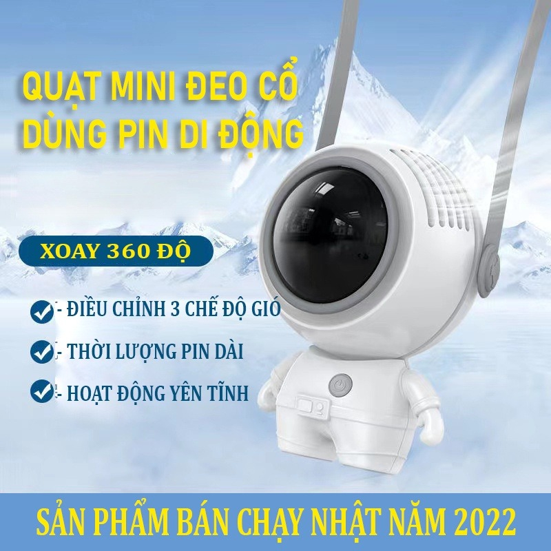 Quạt mini cầm tay không cánh đeo cổ hình phi hành gia - siêu dễ thương - QUÀ TẶNG MÙA HÈ Ý NGHĨA | BigBuy360 - bigbuy360.vn