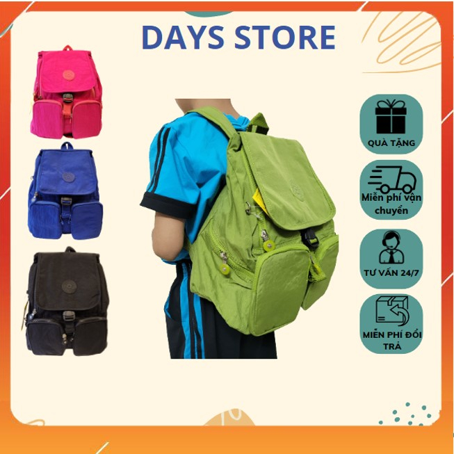 (BIGSALE) Balo Vải Có Nắp Cài Mã KL38 Chất Liệu Vải Dù Balo Rộng Để Được Quần Aó Sách Vở Kích Thước 32x40x15cm